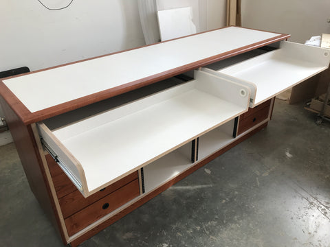 Custom Setup made of plywood and cherry